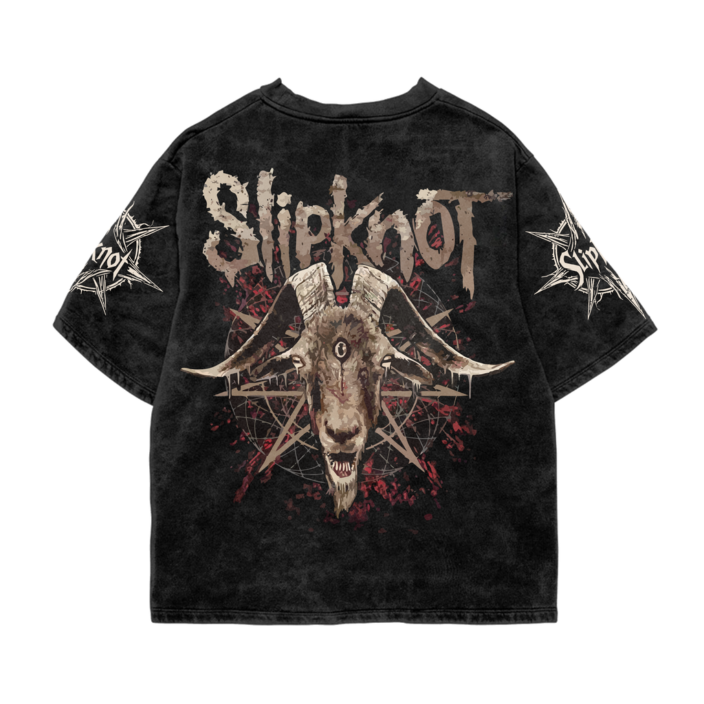 Goat Slipknot Acid Wash Oversized Tee OUR KARMA