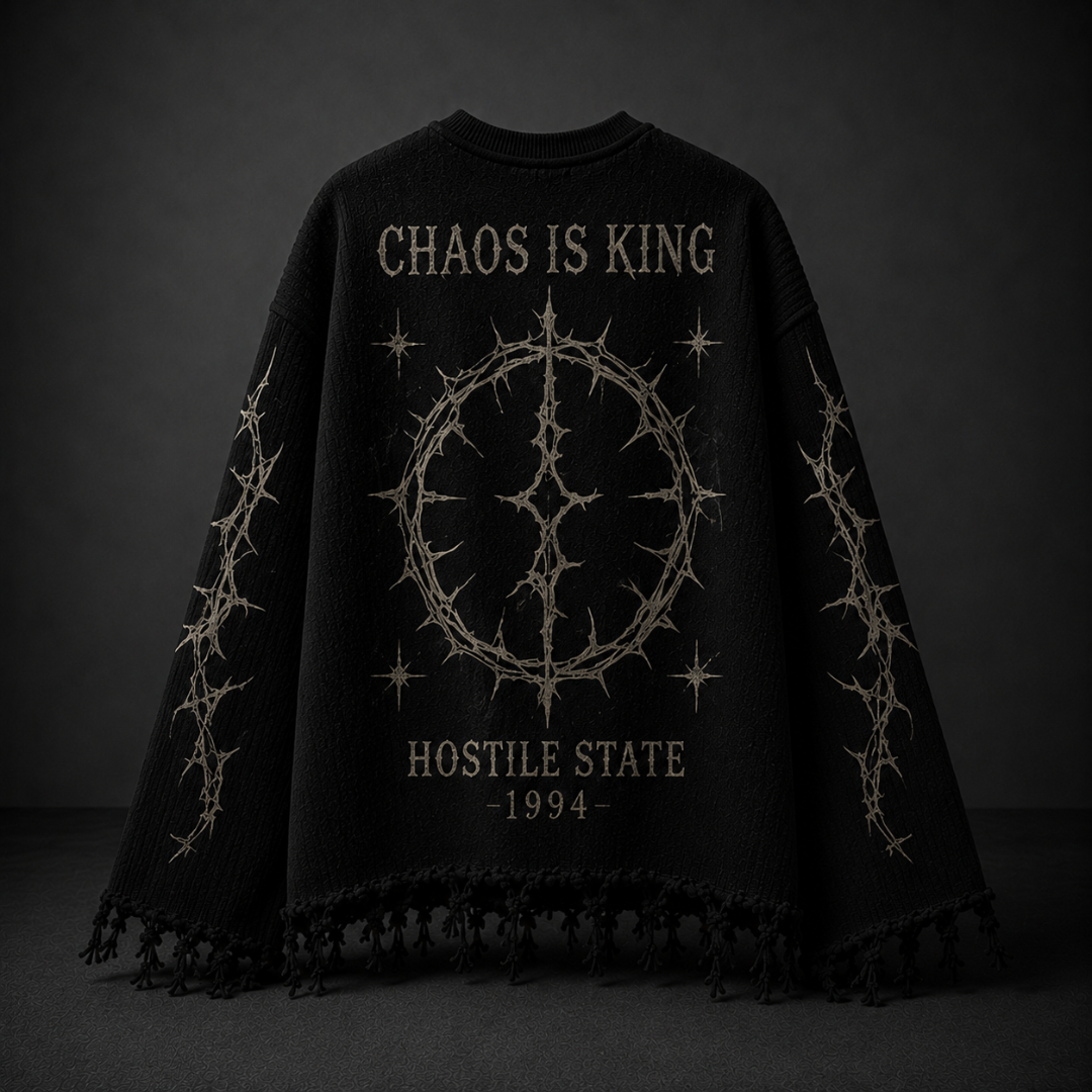 CHAOS IS KING WAFFLE KNIT