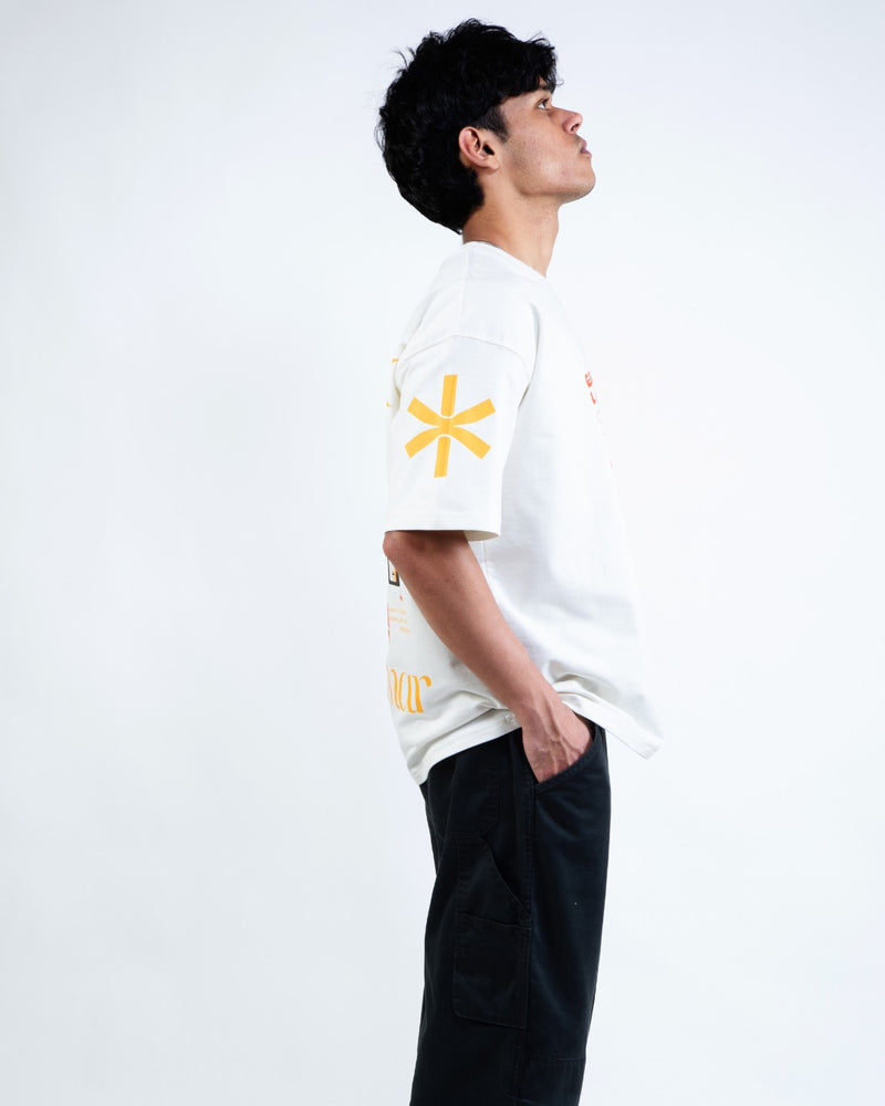 DAMNED LEAGACY OFF WHITE OVERSIZED TEE