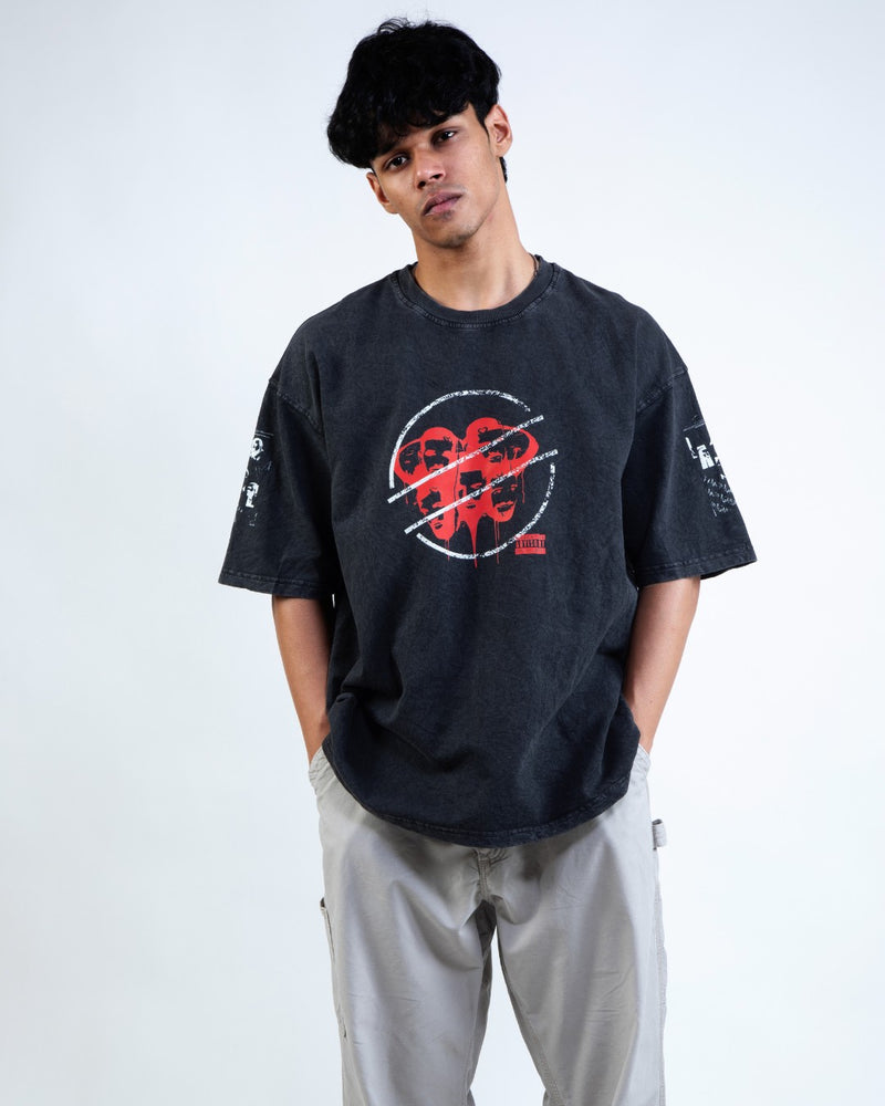 OVO INSTINCT ACID WASH OVERSIZED TEE