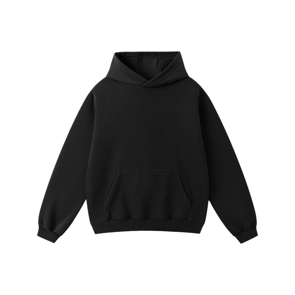 Deep black oversized hoodie essential streetwear