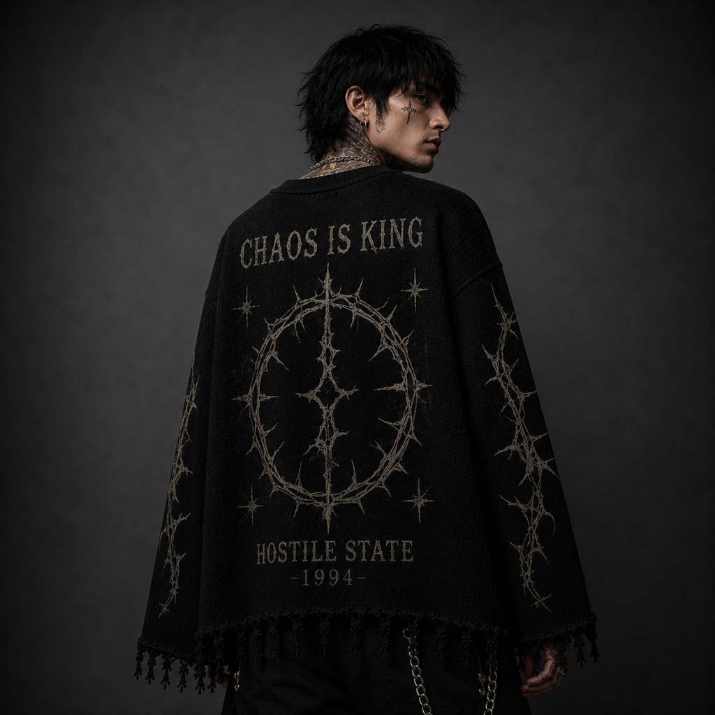 CHAOS IS KING WAFFLE KNIT
