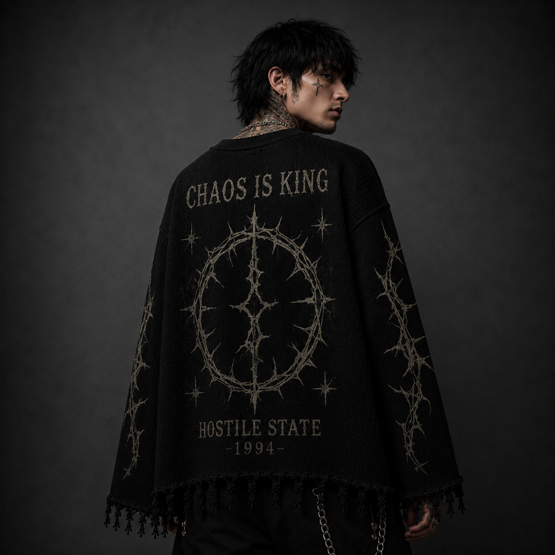 CHAOS IS KING WAFFLE KNIT