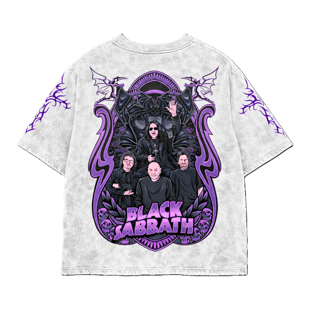 White Sabbath Acid Wash Oversized Tee