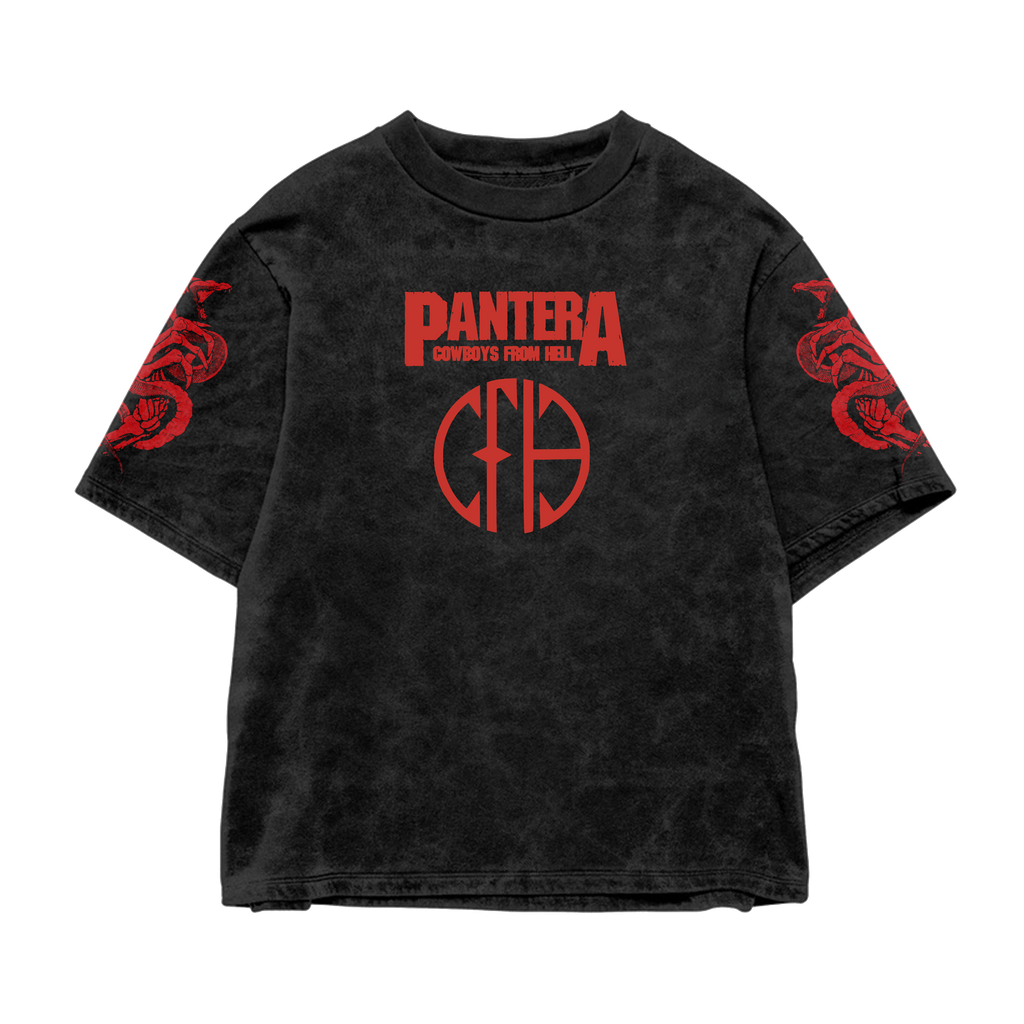 White Pantera Acid Wash Oversized Tee OUR KARMA