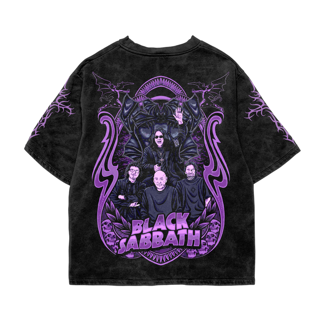 White Sabbath Acid Wash Oversized Tee