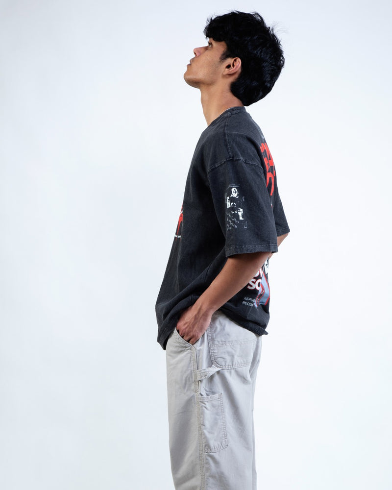 OVO INSTINCT ACID WASH OVERSIZED TEE