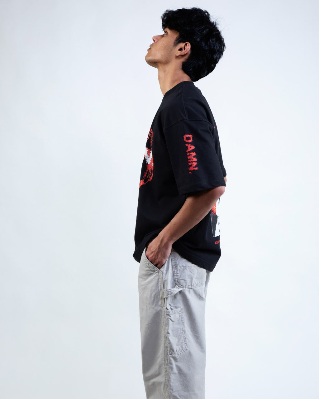 GOOD KID GONE ROGUE SOLID BLACK OVERSIZED TEE