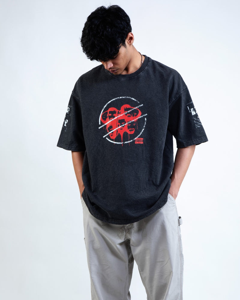 OVO INSTINCT ACID WASH OVERSIZED TEE