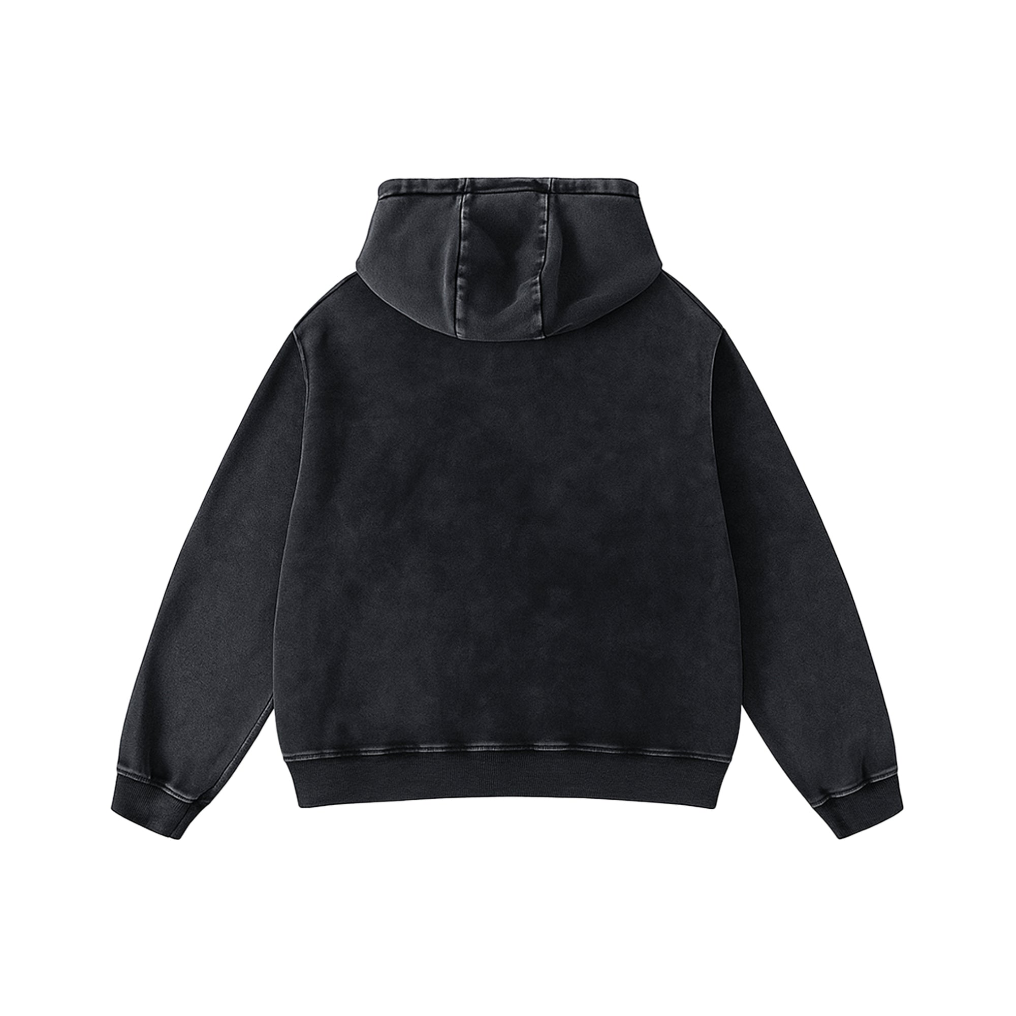 Black Acid Wash Oversized Hoodie | Solid Core Collection – Our