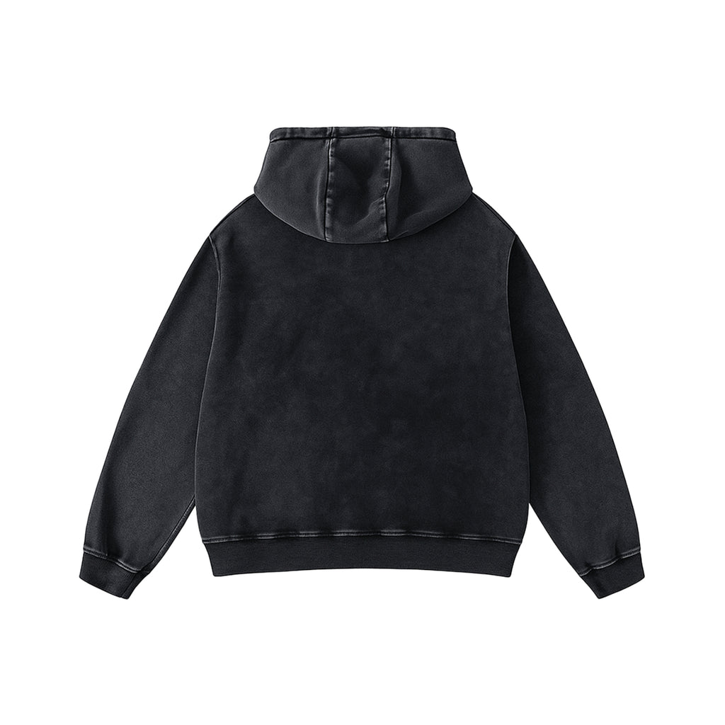 Black acid wash oversized hoodie vintage streetwear