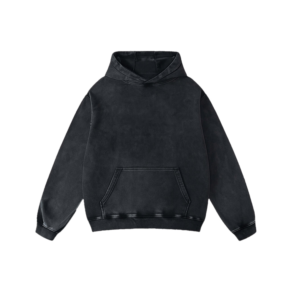 Black acid wash oversized hoodie vintage streetwear
