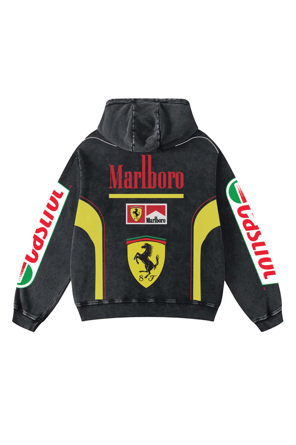 Ferrari Acid Wash Oversized Hoodie