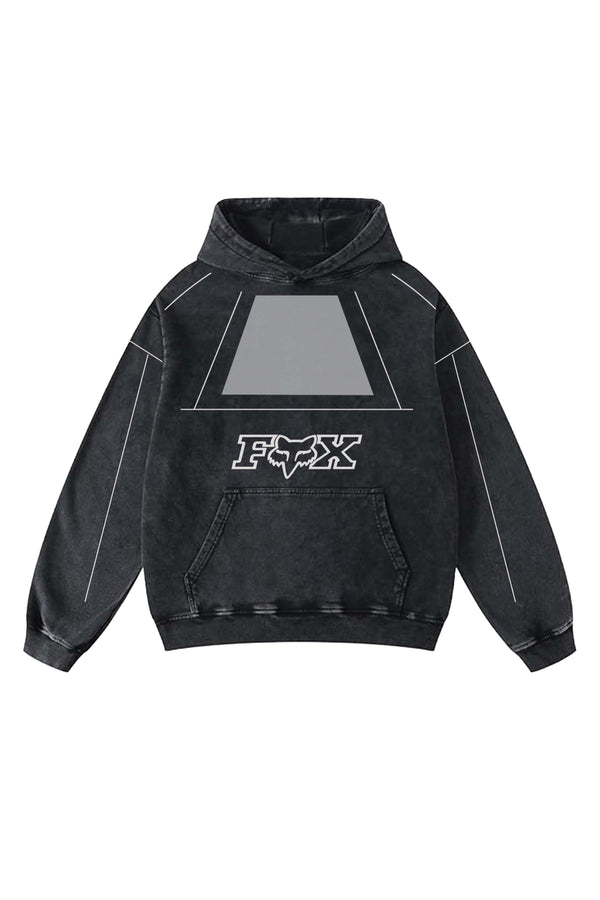 Fox Acid Wash Oversized Hoodie