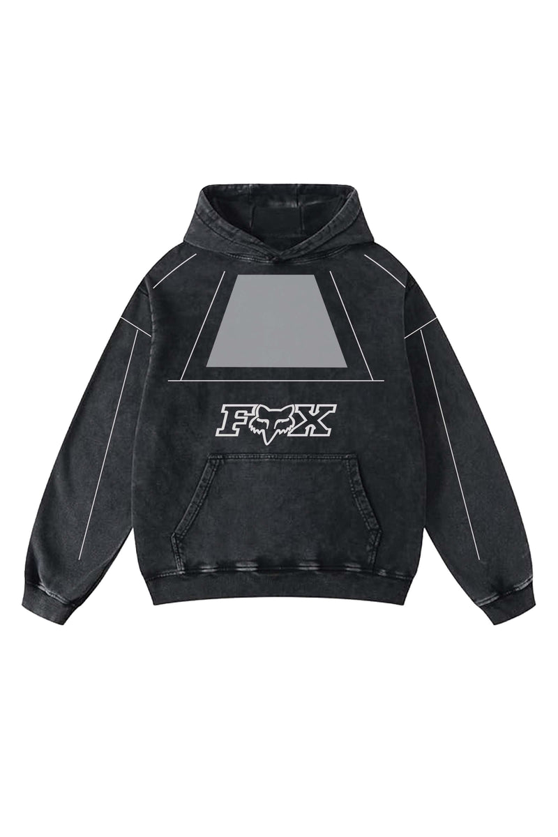 Fox Acid Wash Oversized Hoodie