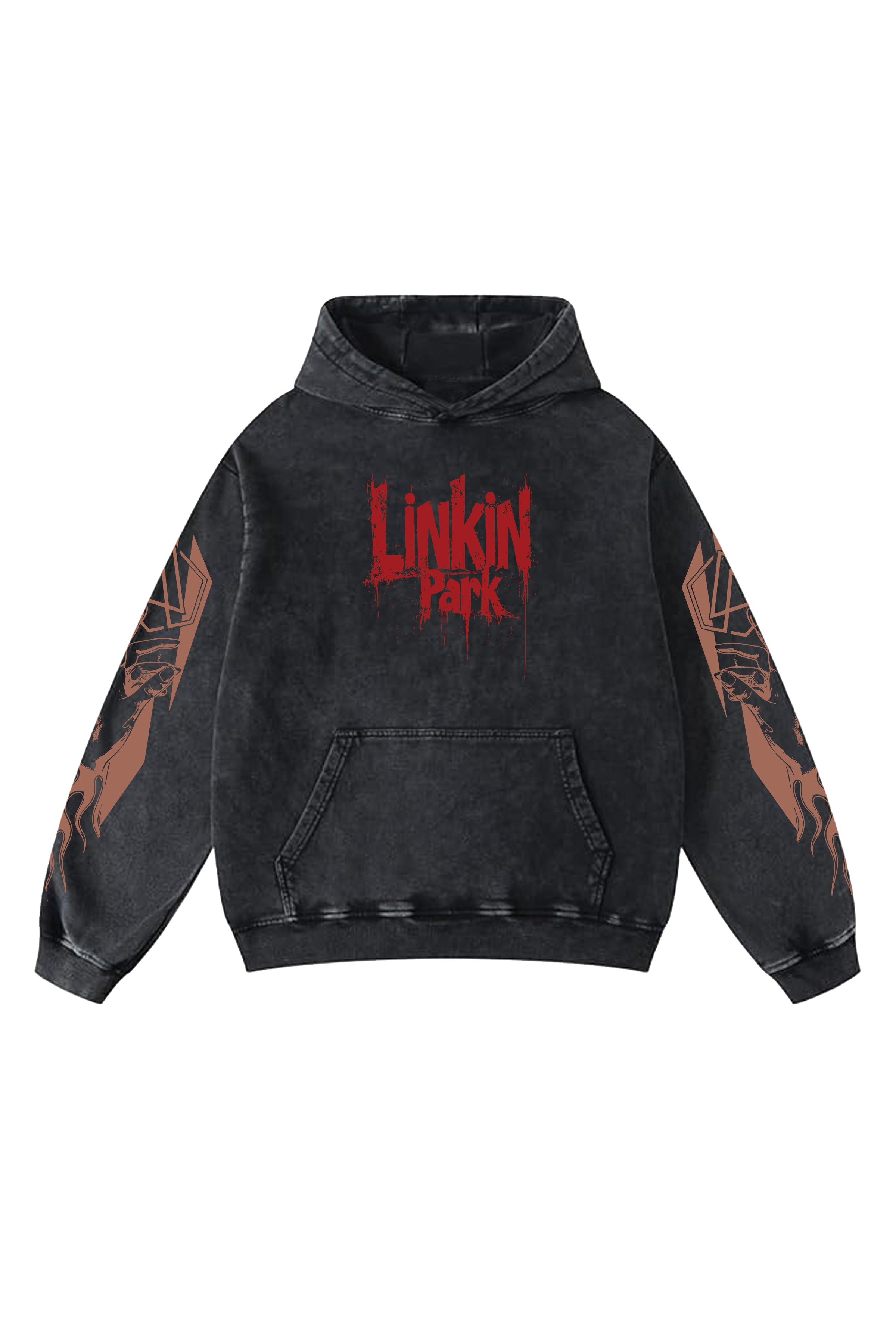 Linkin Acid Wash Oversized Hoodie