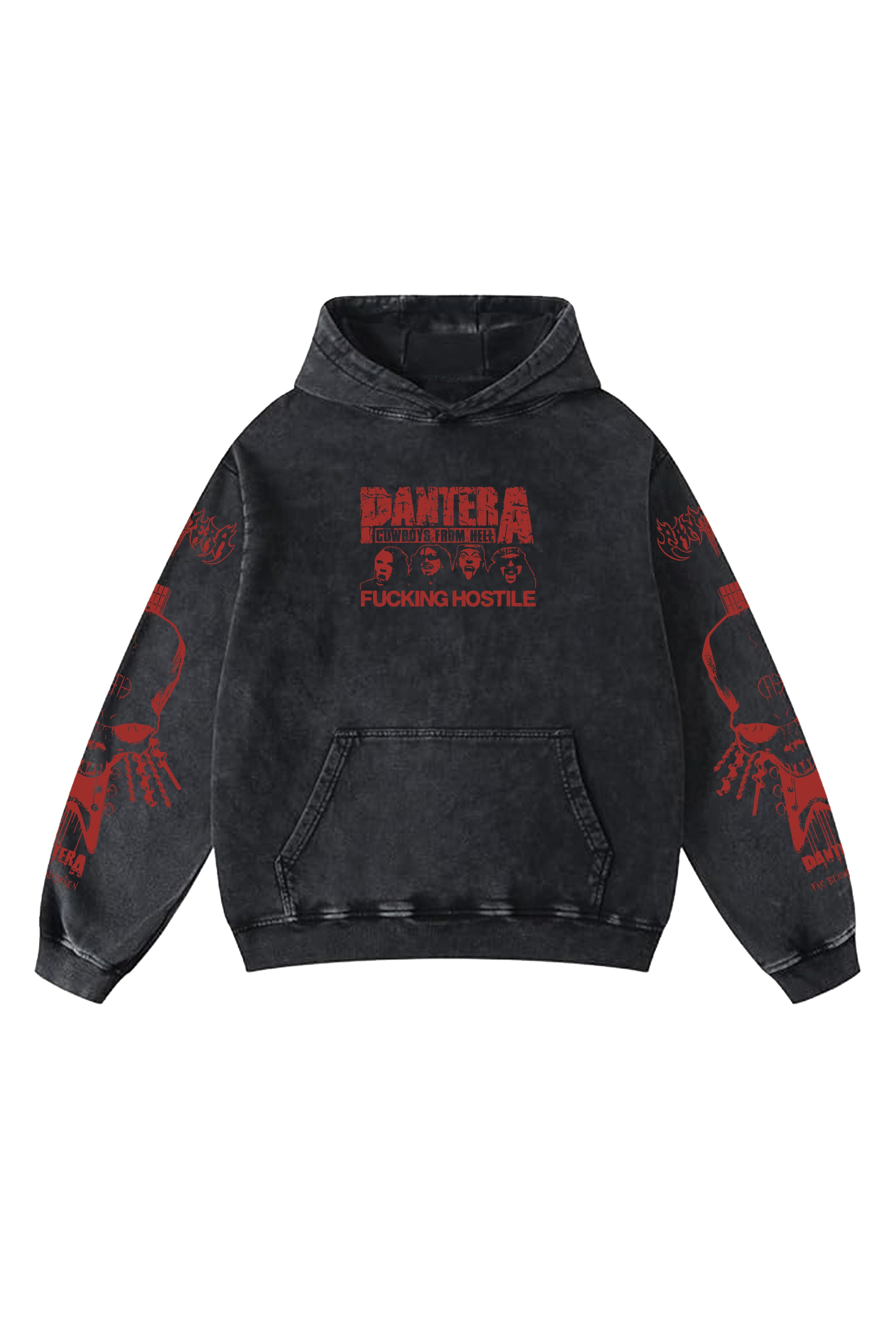 Pantera Acid Wash Oversized Hoodie | Metal Band Streetwear – Our
