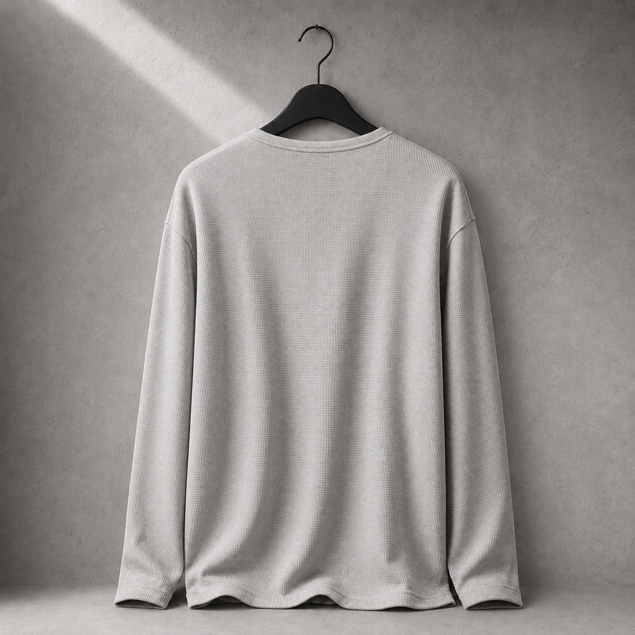 Relaxed Waffle Henley — Long Sleeve