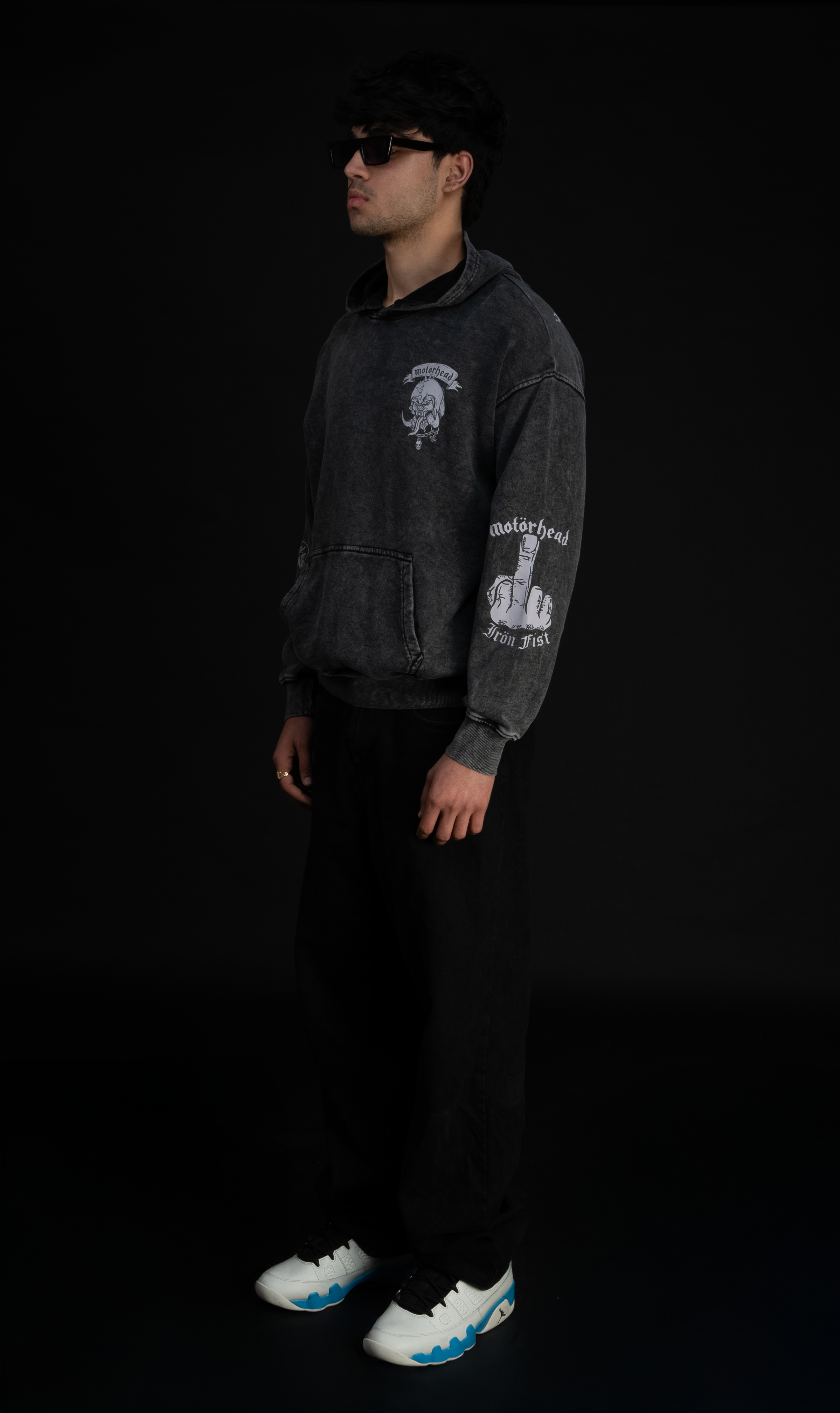 Motorhead Acid Wash Oversized Hoodie