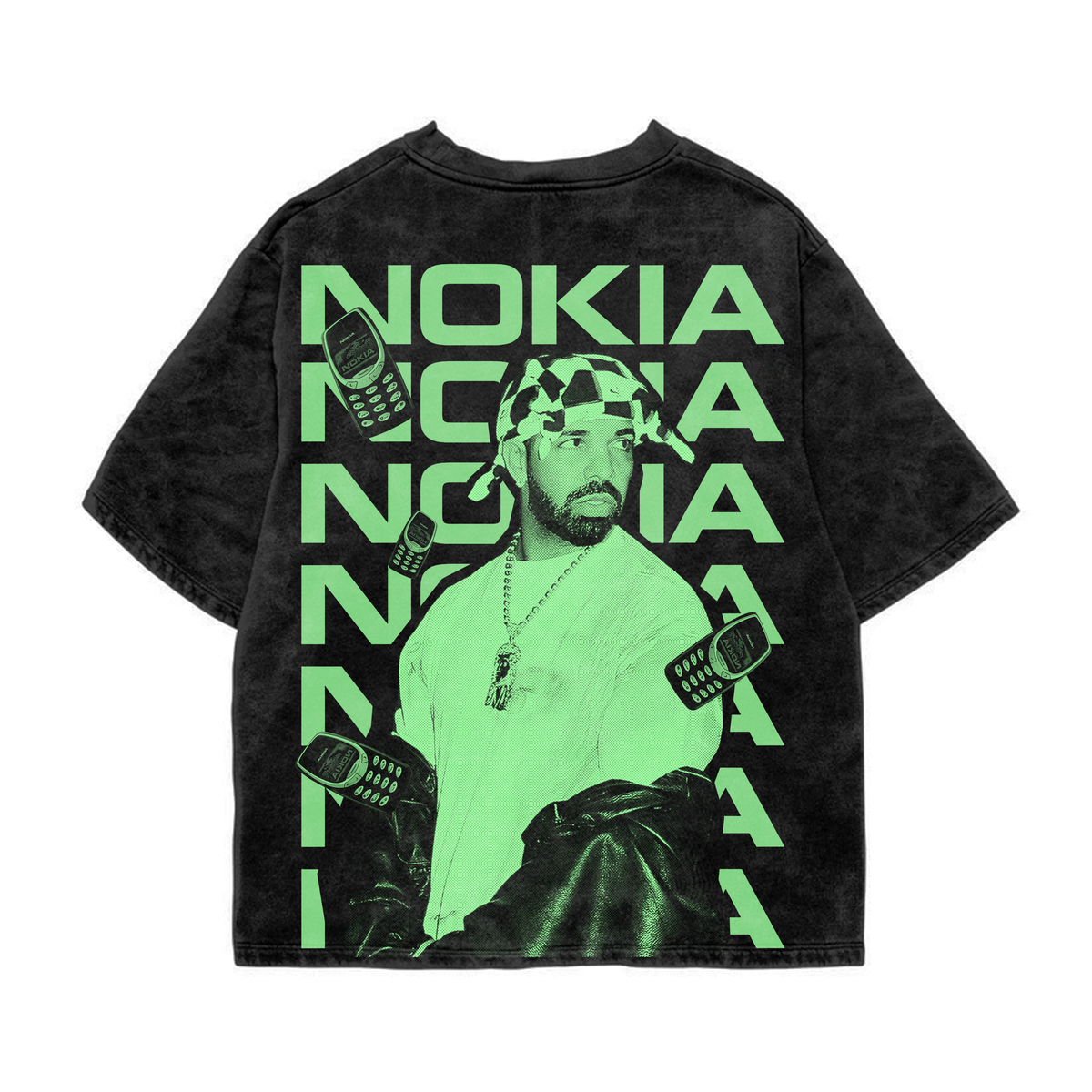 Drake Nokia Acid Wash Tee | Hip Hop Streetwear – Our Karma 