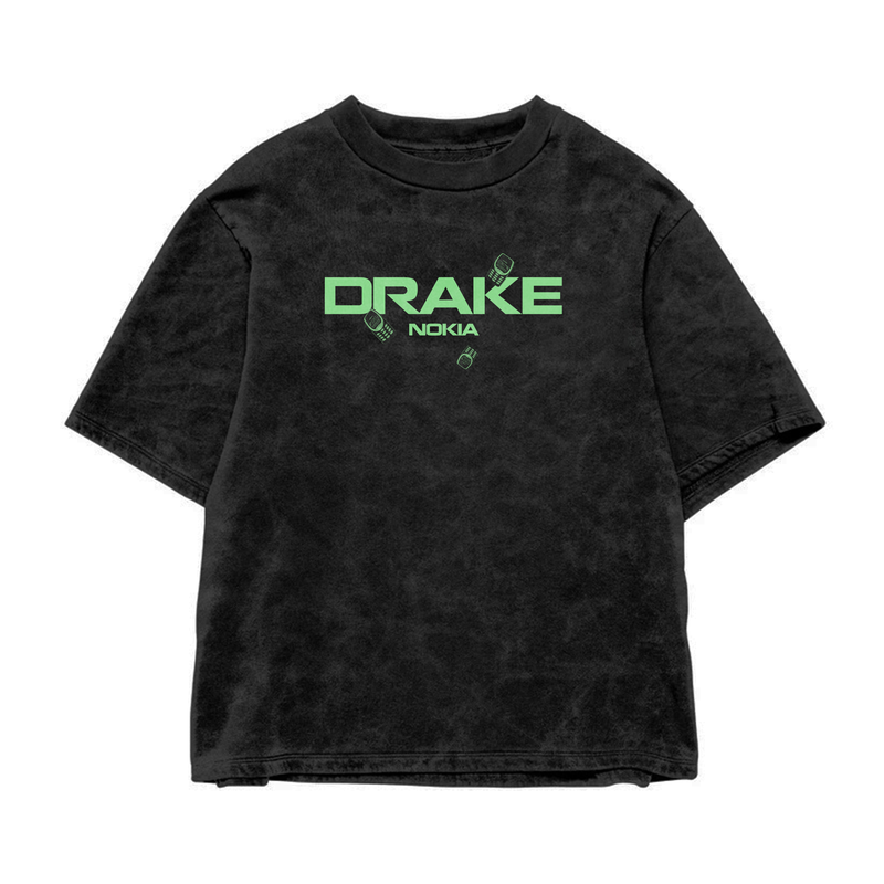 Drake Nokia Acid Wash Oversized Tee