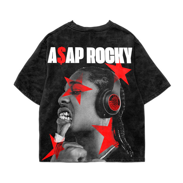 Asap Rocky Acid Wash Oversized Tee