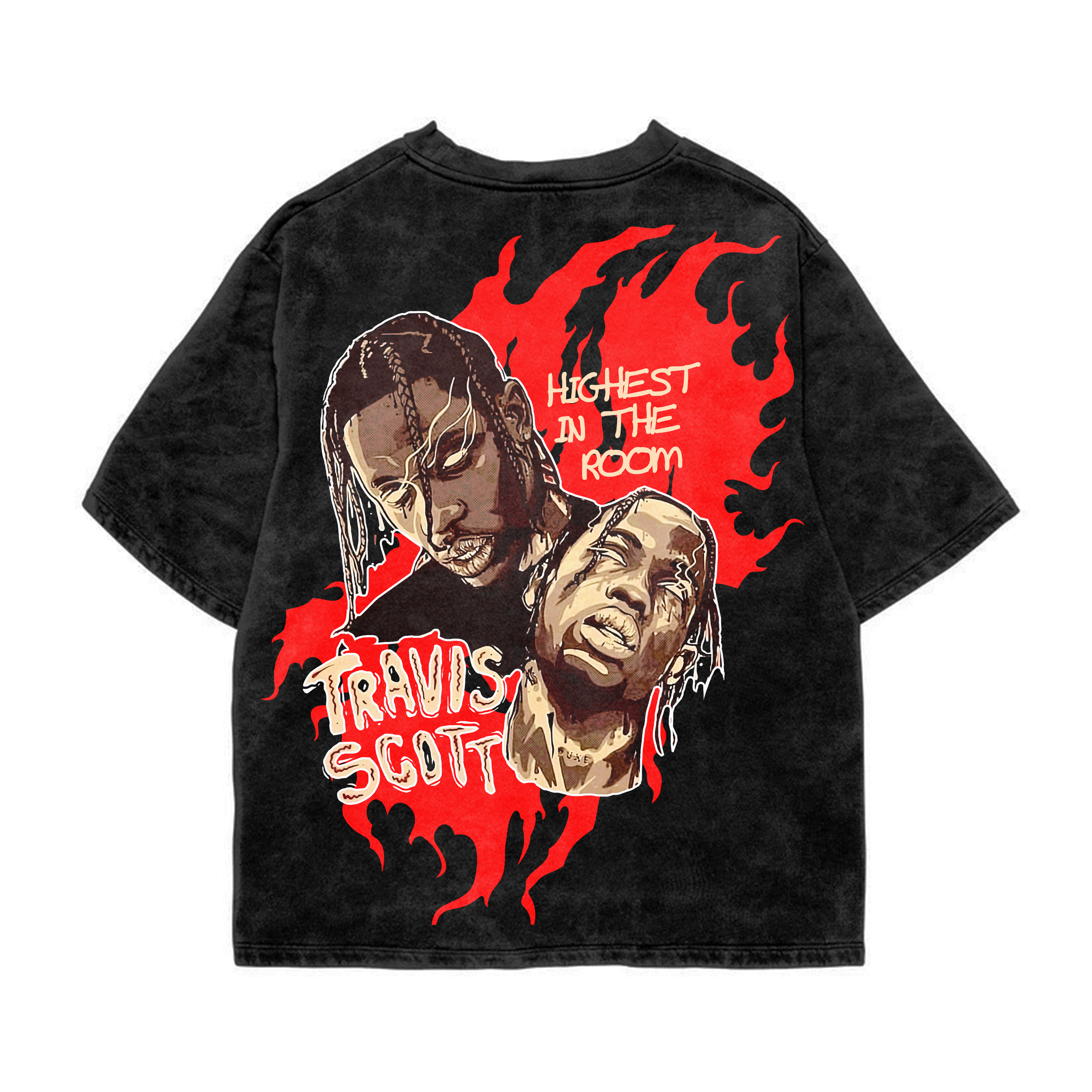 Travis Scott Acid Wash Oversized Tee