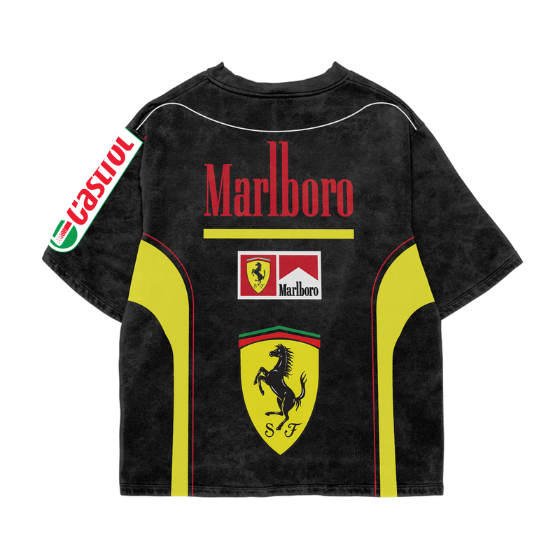 Ferrari Acid Wash Oversized Tee