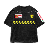 Ferrari Acid Wash Oversized Tee