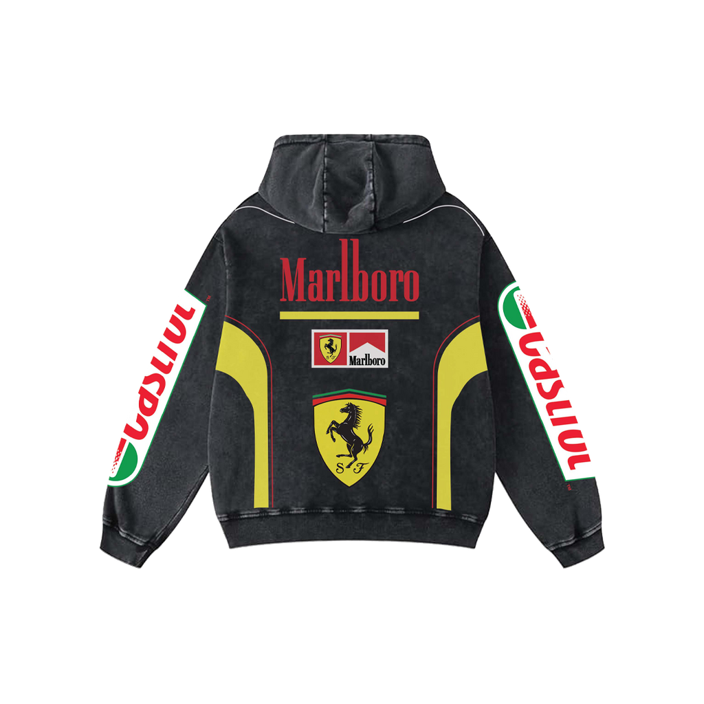 Ferrari Acid Wash Oversized Hoodie