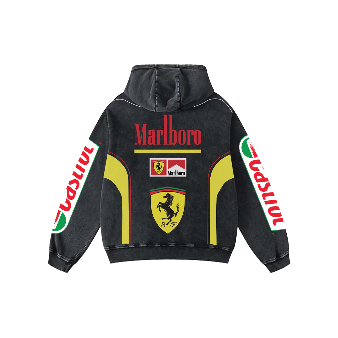 Ferrari Acid Wash Oversized Hoodie