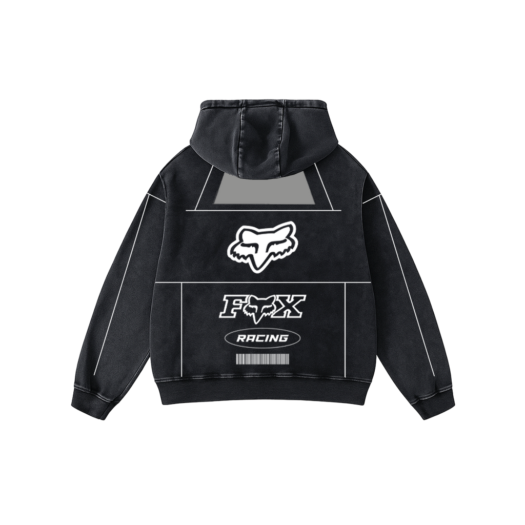 Fox Acid Wash Oversized Hoodie