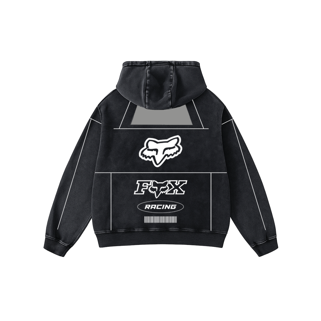 Fox Acid Wash Oversized Hoodie