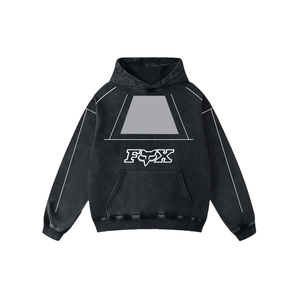 Fox Acid Wash Oversized Hoodie
