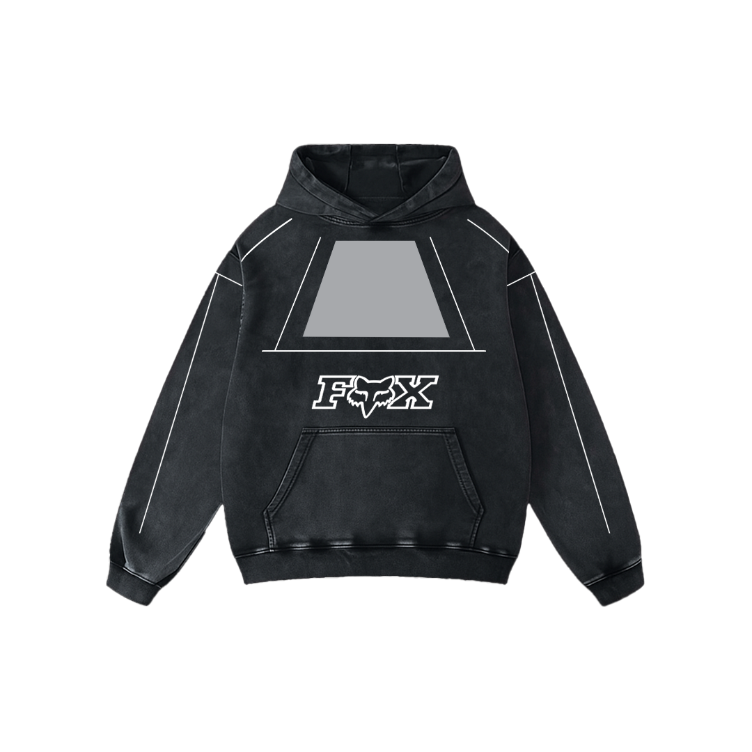 Fox Acid Wash Oversized Hoodie