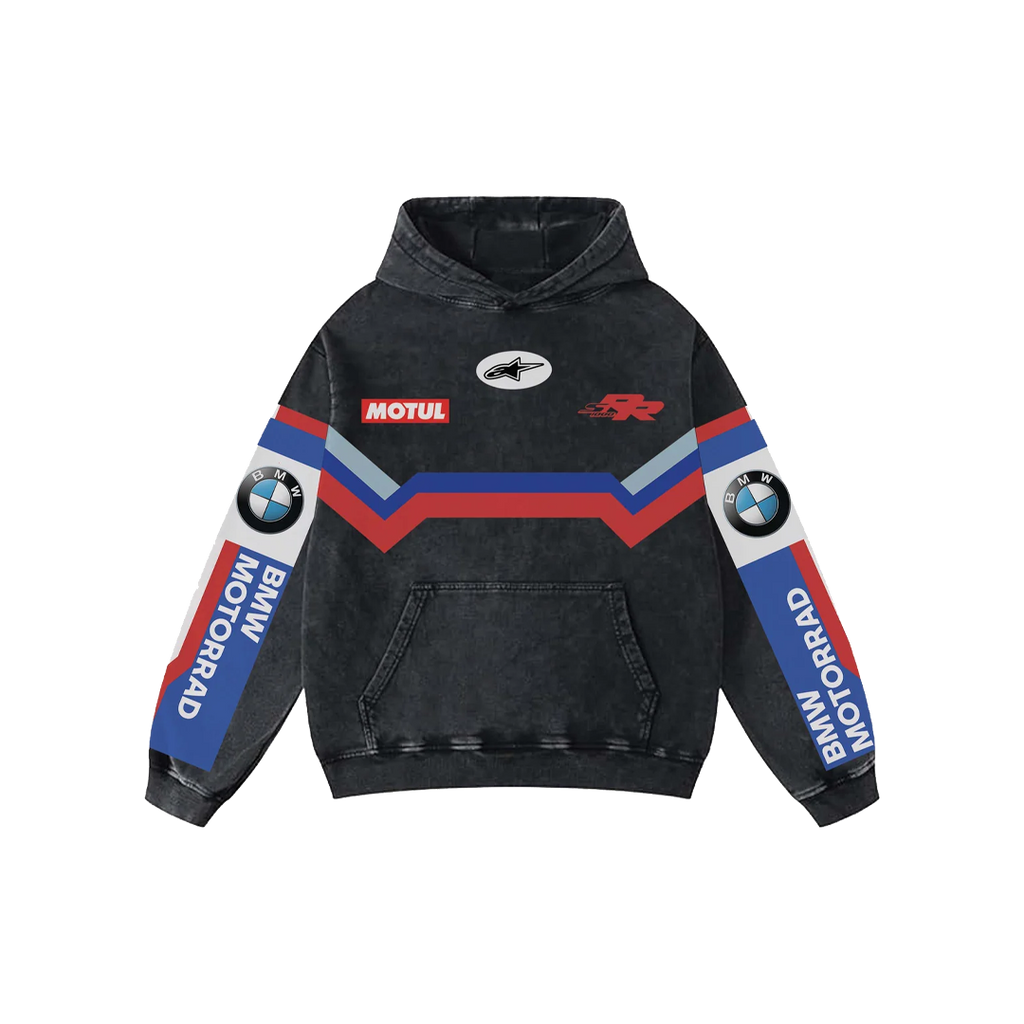 BMW Acid Wash Oversized Hoodie