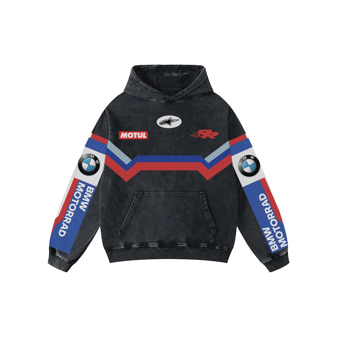 BMW Acid Wash Oversized Hoodie